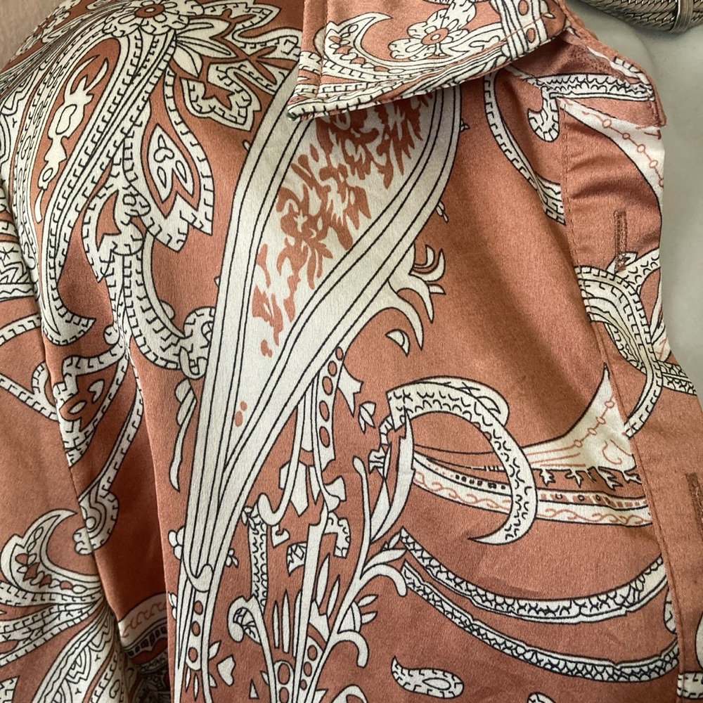 Satin Paisley Blouse and Pants Set - Picture 3 of 4